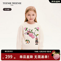 Teenie Weenie Kids小熊童装24春季女童圆领印花卫衣 象牙白 150cm