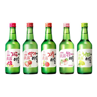 真露 韩国真露烧酒葡萄味360ml*4瓶组合果味草莓桃子西柚李子味微醺