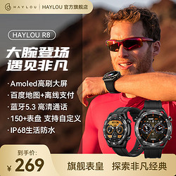 HAYLOU 嘿喽 R8智能通话手表 非凡大师多功能运动手表 百度导航 运动轨迹 离线支付超长续航 黑色