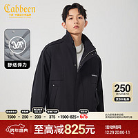 Cabbeen 卡宾 男装三层牛奶丝夹克高周波LOGO外套 煤黑色 M