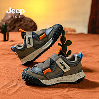 Jeep 吉普 儿童加绒二棉软底运动鞋   黑橘