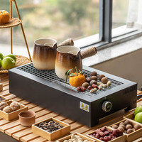 瓷牌茗茶具围炉煮茶电碳烤炉套装家用室内罐罐茶煮茶壶户外烧烤炉煮茶器全套 2个小号月颜（510ml）