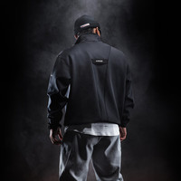 Monster Guardians运动卫衣男 黑色立领空气层秋冬亲肤保暖宽松卫衣 黑色  Black L