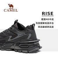 CAMEL 骆驼 运动鞋男士季休闲防滑增高男鞋老爹鞋子 XD12263790，黑色，男 38