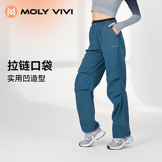 MOLY VIVI 魔力薇薇 冲锋软壳裤女冬加绒防风裤滑雪登山直筒裤魔力薇薇molyvivi