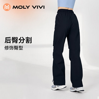 MOLY VIVI 魔力薇薇 冲锋软壳裤女冬加绒防风裤滑雪登山直筒裤魔力薇薇molyvivi