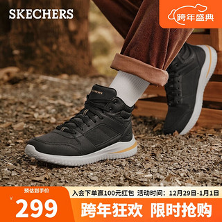 SKECHERS 斯凯奇 休闲商务鞋男士高帮鞋运动靴子894262 黑色BLK 41