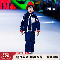 Gap男幼童冬季2023LOGO活力学院风两件套857727儿童装运动套装 海军蓝 100cm(2-3岁)偏小，选大一码