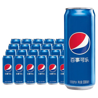 pepsi 百事 可乐可乐汽水330ml*12听长罐碳酸饮料无糖青柠树莓白桃乌龙七喜美年达 经典装330ml*4罐