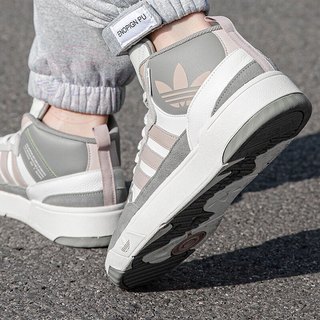 阿迪达斯 （adidas）  三叶草高帮板鞋 2024春透气运动休闲时尚男板鞋 复古高帮/灰绿/乳白/浅棕 40.5 (内长250mm)