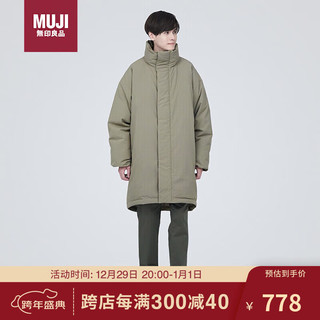  無印良品 無印良品 MUJI男式 不易沾水 立领羽绒大衣 羽绒服 外套 淡黄色3A XL