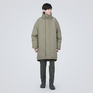  無印良品 無印良品 MUJI男式 不易沾水 立领羽绒大衣 羽绒服 外套 淡黄色3A XL