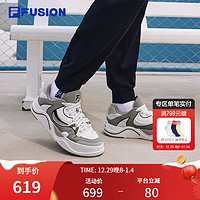 斐乐（FILA）FUSION斐乐潮牌男鞋50-50场下滑板鞋2024春季休闲运动鞋 雪白/象灰-SE 43