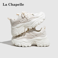 La Chapelle拉夏贝尔女鞋老爹鞋女轻便厚底增高百搭休闲ins潮鞋运动鞋子 白色LA-7806 36