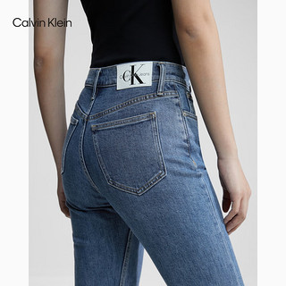 Calvin Klein Jeans24春季女士休闲通勤高腰直筒微弹水洗牛仔裤J223788 1A4-牛仔浅蓝 30