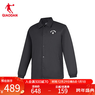 乔丹QIAODAN羽绒服男外套冬季保暖防风运动羽绒服风衣AGM43233144 黑色 160/XS