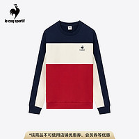 乐卡克（Le coq sportif）法国公鸡新年双旦款男女款24三色系列经典圆领套头衫卫衣 藏青色/D01 L