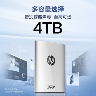 惠普（HP）4TB 战移动固态硬盘 2000MB/s高性能读写Type-C便携差旅高速传输 外接手机迷你硬盘资料备份 银色