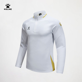 卡尔美（KELME）套头衫男2024年足球训练服运动跑步卫衣半拉链上衣 白色 S
