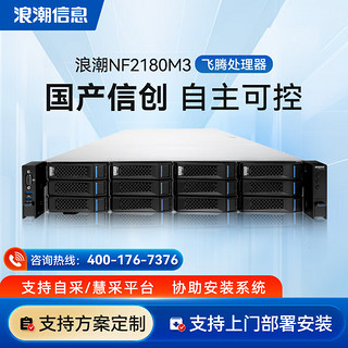 INSPUR 浪潮 NF2180M3国产机架2U服务器 FT2000+/32G内存/1*1T SSD（960G）/双千双万/800W电源/导轨