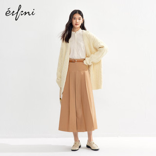 eifini 伊芙丽 优雅精致感蕾丝绣花木耳边设计衬衫女2024春装内搭衬衣 米色发 160/84A/M