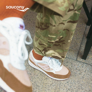 Saucony索康尼SHADOW 6000咖啡时光复古休闲鞋男女运动鞋白咖啡42