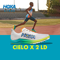 HOKA ONE ONE男女款秋冬天空 X 2 LD竞赛跑步鞋CIELO X 2 LD防滑回弹 白色 / 青瓷蓝 40