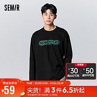 Semir 森马 长袖T恤男2023冬季美式字母印花打底衣潮流休闲上衣109723101106