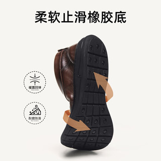 CAMEL 骆驼 牛皮轻软宽松皮鞋男 G14S211032 （断码）
