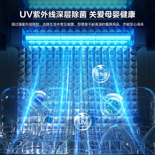 VATTI 华帝 消毒柜家用小型台式 紫外线热风烘干 宝宝奶瓶消毒器 厨房桌面餐具碗筷消毒碗柜 ZTP58-V3
