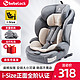 bebelock 儿童安全座椅汽车用9个月-12岁宝宝车载坐椅增高垫可折叠通用便携 太空灰-isofix接口款 i-Size认证