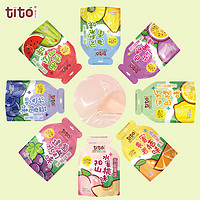 TITO 可吸果汁蒟蒻果冻儿童口袋零食口味布丁柠檬葡萄百香果蓝莓味160g*3