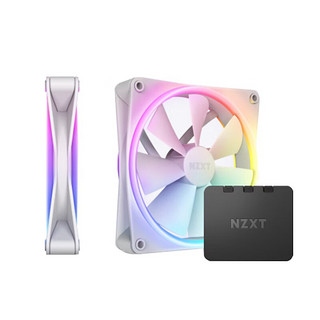 NZXT 恩杰 F140 RGB DUO 双包套装 机箱水冷风扇 内含控制器 白色