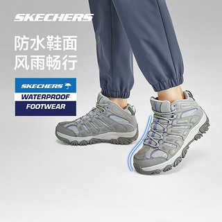 斯凯奇（Skechers）醒山男女冬户外徒步登山缓震运动鞋237542 180182 180185C （中帮）女款/灰色/浅蓝色/GYLB 38码