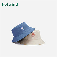 hotwind 热风 夏季新款女士时尚潮流防晒遮阳渔夫帽个性趣味人物圆顶盆帽女