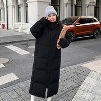 艺考中戏羽绒服男女韩版过膝长款加厚时尚宽松明星同款外套L
