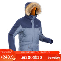 迪卡侬保暖棉服外套秋防风户外上衣男加绒加厚登山服QUMM深蓝色S-2647463