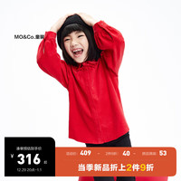 little MO&Co.little moco童装23冬装女童灯芯绒娃娃领纯棉衬衫KBC4SHT001 大红色 120/56
