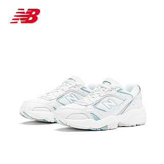 New Balance NB奥莱 女款秋冬轻便通勤素色增高运动老爹鞋452 白色 WX452WO 35,36,36.5,37,37.5,38,39,40