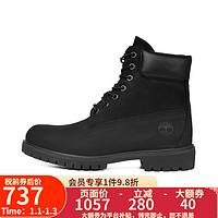 Timberland 高帮男鞋舒缓疲劳鞋靴10073W宽版 黑色BLACK NUBUCK 7.5