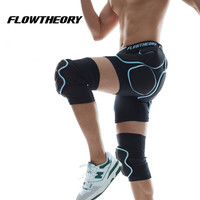 Flow Theory 滑雪防摔护臀护膝套装男女通用款贴身内穿防摔护具 蓝色包边 S码