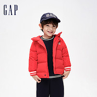 Gap 盖璞 男女童冬2023LOGO绗缝连帽保暖羽绒服416440