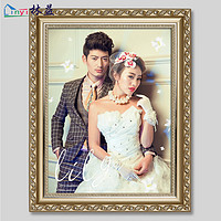 LINYI PHOTO FRAME 林益相框 实木相框欧式定制结婚照16 20 24 48寸大相框挂墙婚纱照画框定做