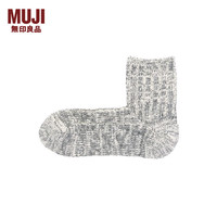 无印良品 無印良品 MUJI 男式 合脚直角粗纱织 短袜 袜子 男袜DAD04A1A短筒休闲袜 灰色 25-27cm