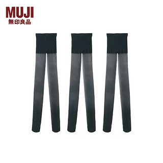 无印良品 MUJI 女式 柔软型 17D 长筒袜 丝袜 袜子 女袜 DGC06A2A 黑色 黑色 S-M