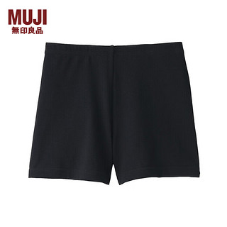 MUJI 無印良品 无印良品（MUJI）女式 弹力 天竺编织 收腿裤 打底裤防走光 DGB07A3A 黑色 XS（145-150/80-85）