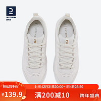 DECATHLON 迪卡侬 小白鞋板鞋男女休闲网球鞋减震透气情侣鞋IVE1金色LOGO38-4348188