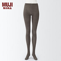 MUJI 無印良品 无印良品（MUJI）女式 合脚直角 罗纹编织裤袜 连脚裤袜 打底袜连脚袜 DGE06A3A 深咖啡色