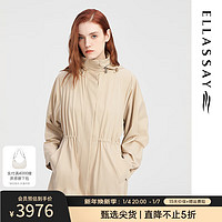 ELLASSAY 歌力思 冬防水细斜纹休闲风衣女EWW344F00800 浅驼色 L