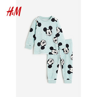 H&M【迪士尼系列】童装女婴圣诞丝绒睡衣套装1189013 浅紫色/小鹿斑比 90/52